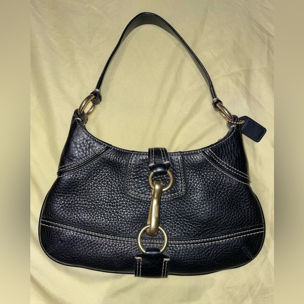 Small hobo bag… pebble leather authentic Coach purse with brass hardware
